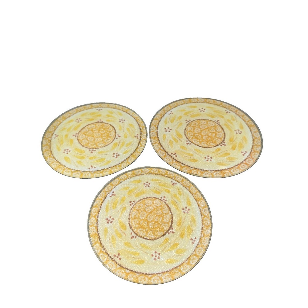 Temptations Old World Yellow 3pc Trivet Set Graduated Sizes